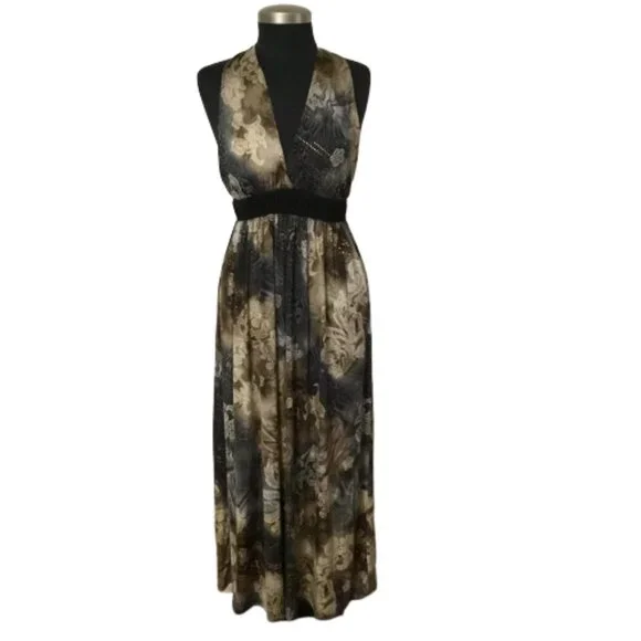 Janice Dresses | Janice Halter Backless Maxi Dress Size: Large | Color: Black/Brown | Size: L | Jonandsandy1's Closet